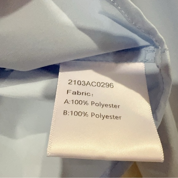 J.ING Blue with White Collar Button Down Long Sleeve Crop Shirt Top Size L NWT - Picture 5 of 10